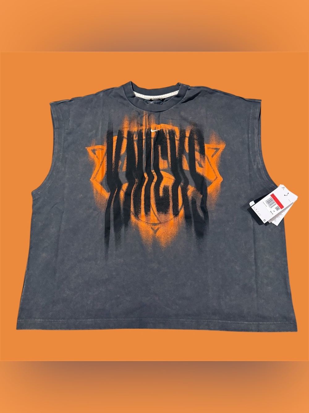 Nike NBA New York Knicks Acid Wash Graphic Sleeveless Muscle Top